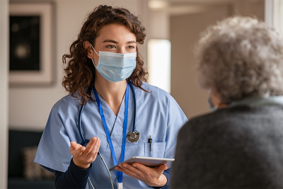 nurse with an elderly patient