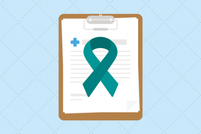 SANE clipboard with teal ribbon