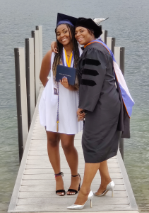 Dr. Manning and her daughter celebrating their graduations