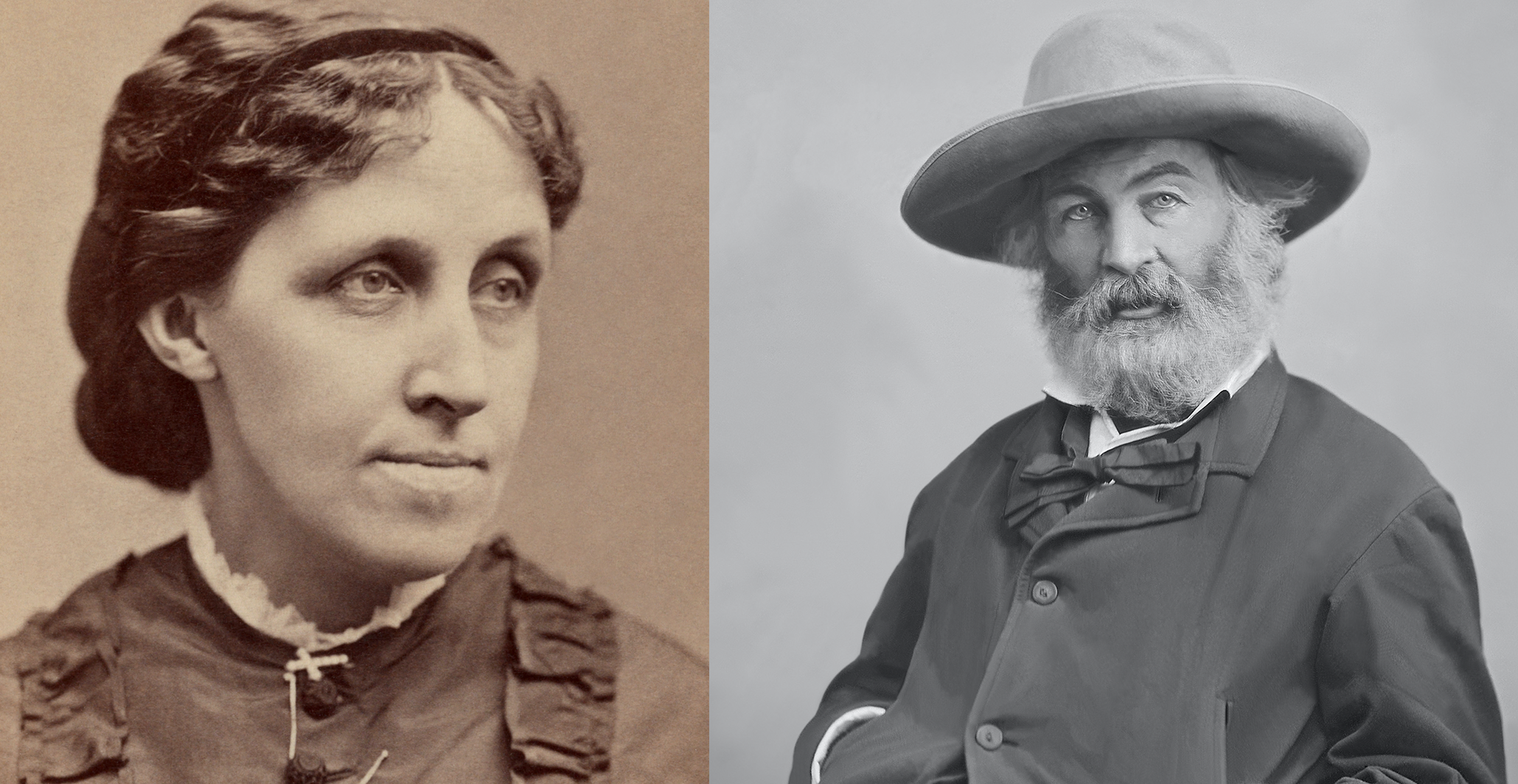 Louisa May Alcott and Walt Whitman 