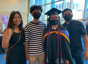 A family at the 2021 graduation