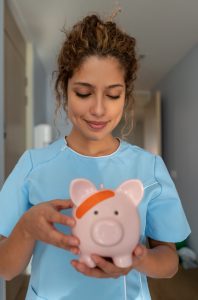 What is the HESI Exam a picture of a nurse and a piggy bank