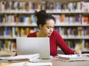 Building a Supportive Network - a picture of a student studying